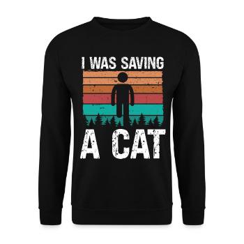 Amputated Leg Survivor saving a Cat Leg Amputee - Unisex Sweatshirt - black - Front - Alina (178cm) & Michal (187cm)