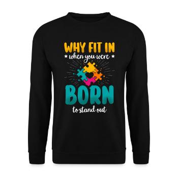 Autisme Cadeau Autiste Asperger TDAH Autisme - Sweat-shirt Unisexe - noir - Devant - Alina (178cm) & Michal (187cm)