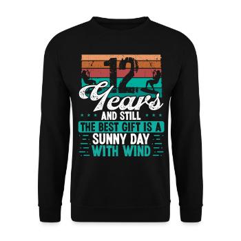 12 Year Old Kitesurfer Kiteboarding 12 Birthday - Unisex Sweatshirt - black - Front - Alina (178cm) & Michal (187cm)