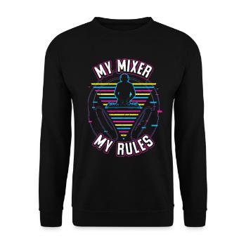 DJ Tshirt for Party Disc Jockey Rave Techno Mixer - Unisex Sweatshirt - black - Front - Alina (178cm) & Michal (187cm)