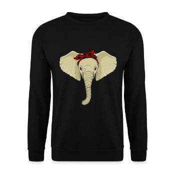 Elephant Gift For Proboscis Africa Wilderness Zoo - Unisex Sweatshirt - black - Front - Alina (178cm) & Michal (187cm)