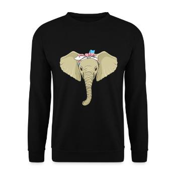 Elephant Gift For Proboscis Africa Wilderness Zoo - Unisex Sweatshirt - black - Front - Alina (178cm) & Michal (187cm)