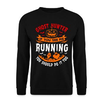 Halloween Tshirt Halloween Party Killer Killer Mort - Sweat-shirt Unisexe - noir - Devant - Alina (178cm) & Michal (187cm)