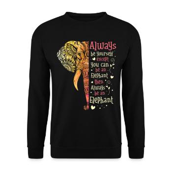 Elephant - Unisex Sweatshirt - black - Front - Alina (178cm) & Michal (187cm)
