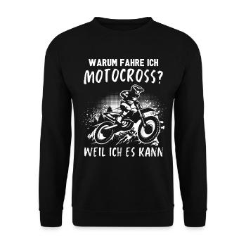 Motocross Geschenk Für Enduro Supermoto Dirt Bike - Unisex Pullover - Schwarz - Vorne - Alina (178cm) & Michal (187cm)
