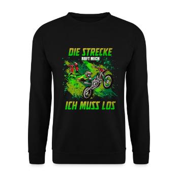 Motocross Enduro Offroad Dirt Bike Superbike Motor - Unisex Pullover - Schwarz - Vorne - Alina (178cm) & Michal (187cm)