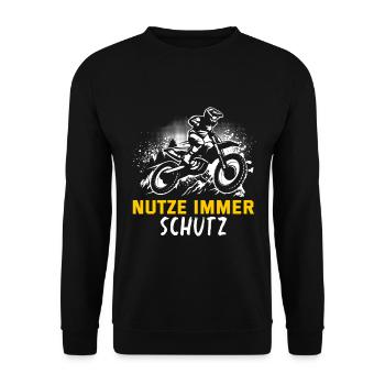 Motocross Geschenk Für Enduro Supermoto Dirt Bike - Unisex Pullover - Schwarz - Vorne - Alina (178cm) & Michal (187cm)