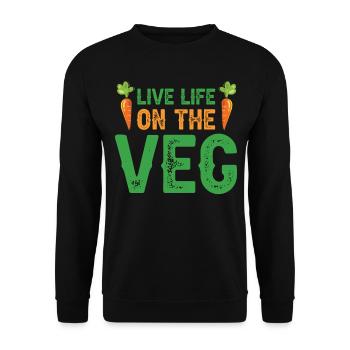 Vegetarier Veganer Vegan Veggie Tierschutz Gemüse - Unisex Pullover - Schwarz - Vorne - Alina (178cm) & Michal (187cm)