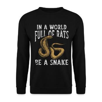 Schlange Geschenk Tier Reptil Cobra Python Boa - Unisex Pullover - Schwarz - Vorne - Alina (178cm) & Michal (187cm)