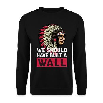 Indianer Ureinwohner Amerika Native American - Unisex Pullover - Schwarz - Vorne - Alina (178cm) & Michal (187cm)
