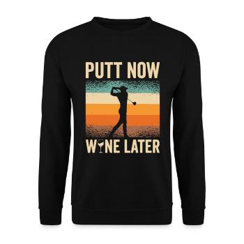 Golf Golfer Golfball Golfspieler Golfschläger - Unisex Pullover - Schwarz - Vorne - Alina (178cm) & Michal (187cm)
