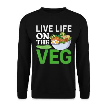 Vegetarier Veganer Vegan Veggie Tierschutz Gemüse - Unisex Pullover - Schwarz - Vorne - Alina (178cm) & Michal (187cm)