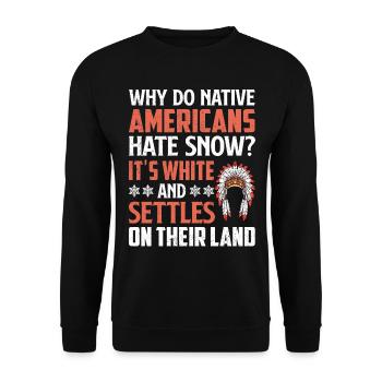 Indianer Ureinwohner Amerika Native American - Unisex Pullover - Schwarz - Vorne - Alina (178cm) & Michal (187cm)