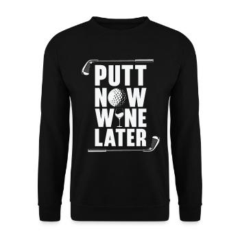 Golf Golfer Golfball Golfspieler Golfschläger - Unisex Pullover - Schwarz - Vorne - Alina (178cm) & Michal (187cm)