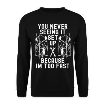 Scaffolding builder Tshirt - Unisex Sweatshirt - black - Front - Alina (178cm) & Michal (187cm)