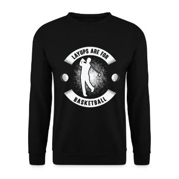 Golf Golfer Golfball Golfspieler Golfschläger - Unisex Pullover - Schwarz - Vorne - Alina (178cm) & Michal (187cm)
