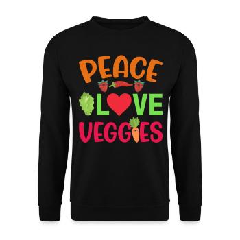 Vegetarier Veganer Vegan Veggie Tierschutz Gemüse - Unisex Pullover - Schwarz - Vorne - Alina (178cm) & Michal (187cm)