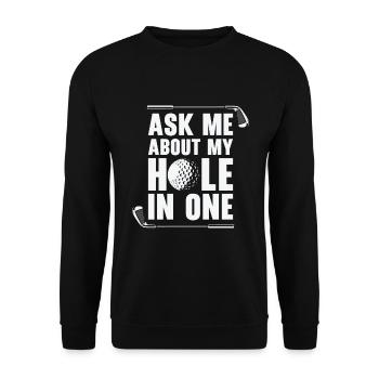Golf Golfer Golfball Golfspieler Golfschläger - Unisex Pullover - Schwarz - Vorne - Alina (178cm) & Michal (187cm)