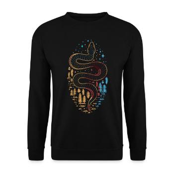 Schlange - Unisex Pullover - Schwarz - Vorne - Alina (178cm) & Michal (187cm)