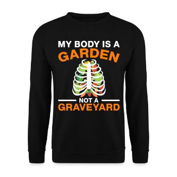 Vegetarier Veganer Vegan Veggie Tierschutz Gemüse - Unisex Pullover - Schwarz - Vorne - Alina (178cm) & Michal (187cm)