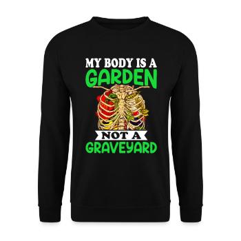 Vegetarier Veganer Vegan Veggie Tierschutz Gemüse - Unisex Pullover - Schwarz - Vorne - Alina (178cm) & Michal (187cm)