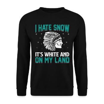 Indianer Ureinwohner Amerika Native American - Unisex Pullover - Schwarz - Vorne - Alina (178cm) & Michal (187cm)