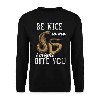 Schlange Giftig Kobra Reptilien Terrarium Snake - Unisex Pullover - Schwarz - Vorne - Alina (178cm) & Michal (187cm)