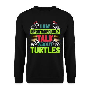 Je peux parler spontanément des tortues - Sweat-shirt Unisexe - noir - Devant - Alina (178cm) & Michal (187cm)