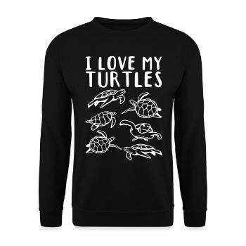 Cute Turtle Lovers Sea Turtles I - Unisex Sweatshirt - black - Front - Alina (178cm) & Michal (187cm)