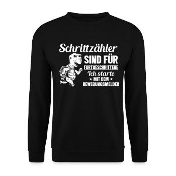 Schrittzähler sind für Fortgeschrittene - Spaß - Unisex Pullover - Schwarz - Vorne - Alina (178cm) & Michal (187cm)