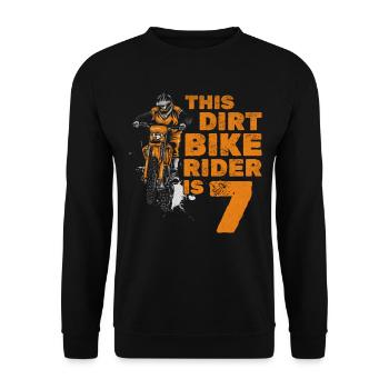 Dieser kleine Dirtbike-Fahrer ist ein - Unisex Pullover - Schwarz - Vorne - Alina (178cm) & Michal (187cm)