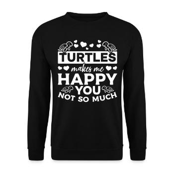Les tortues me rendent heureux You Not so - Sweat-shirt Unisexe - noir - Devant - Alina (178cm) & Michal (187cm)