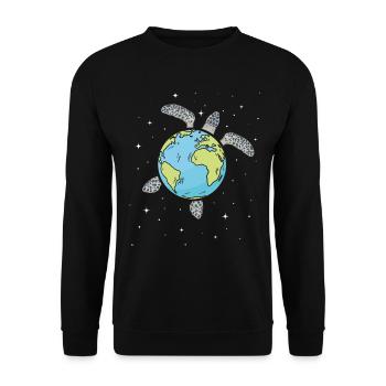 Turtle Earth Sea Turtle Earth Day - Unisex Sweatshirt - black - Front - Alina (178cm) & Michal (187cm)