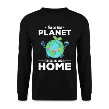 L’environnement sauve la planète C’est notre - Sweat-shirt Unisexe - noir - Devant - Alina (178cm) & Michal (187cm)