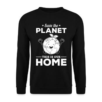 Rette den Planeten Das ist unser Heimattag der - Unisex Pullover - Schwarz - Vorne - Alina (178cm) & Michal (187cm)