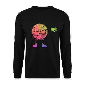 Terre Dab Danse Cool Planète Dabbing Planète Dabbing - Sweat-shirt Unisexe - noir - Devant - Alina (178cm) & Michal (187cm)