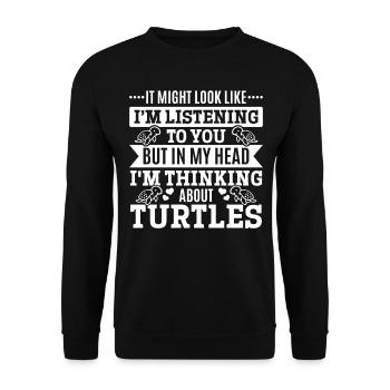 Drôle de tortue Citation Tortues de mer - Sweat-shirt Unisexe - noir - Devant - Alina (178cm) & Michal (187cm)
