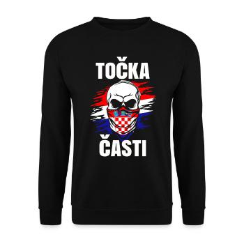 Kroatien Geschenk Herkunft Zagreb Hrvatska Heimat - Unisex Pullover - Schwarz - Vorne - Alina (178cm) & Michal (187cm)