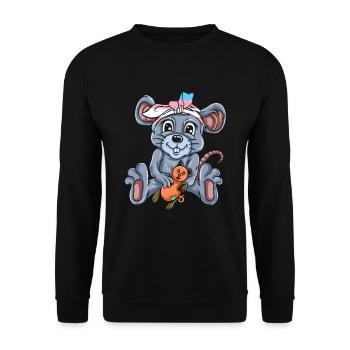 Souris - Sweat-shirt Unisexe - noir - Devant - Alina (178cm) & Michal (187cm)
