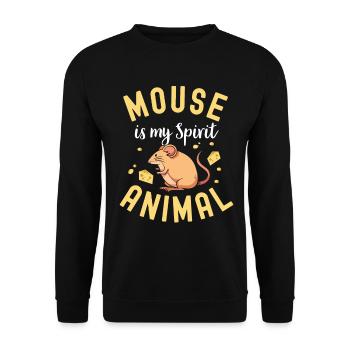Maus Tshirt Mäuschen Herren Kinder Damen - Unisex Pullover - Schwarz - Vorne - Alina (178cm) & Michal (187cm)