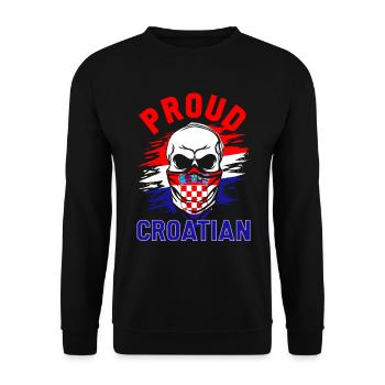 Kroatien Geschenk Herkunft Zagreb Hrvatska Heimat - Unisex Pullover - Schwarz - Vorne - Alina (178cm) & Michal (187cm)