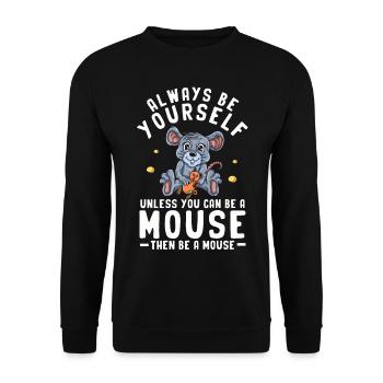 Souris Souris Cadeau Rat Rongeur Souris Souris Lousemaus - Sweat-shirt Unisexe - noir - Devant - Alina (178cm) & Michal (187cm)