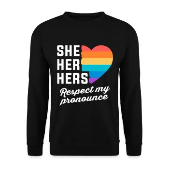 Transgenre Tshirt Transsexual Pride - Sweat-shirt Unisexe - noir - Devant - Alina (178cm) & Michal (187cm)