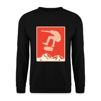 Skater Skateboard Gift Halfpipe Sk8 Ollie - Unisex Sweatshirt - black - Front - Alina (178cm) & Michal (187cm)
