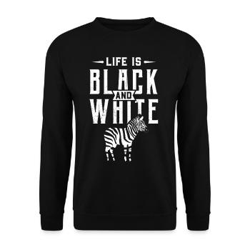 Zebra Africa Horse Hipster Gift Animal Stripe - Unisex Sweatshirt - black - Front - Alina (178cm) & Michal (187cm)