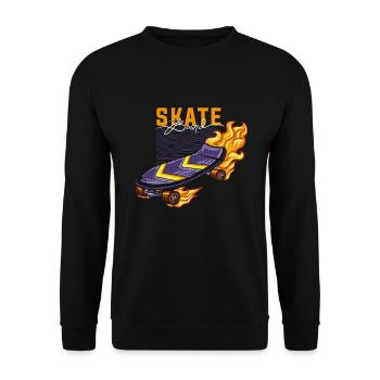 Skater Skateboard Gift Halfpipe Sk8 Ollie - Unisex Sweatshirt - black - Front - Alina (178cm) & Michal (187cm)