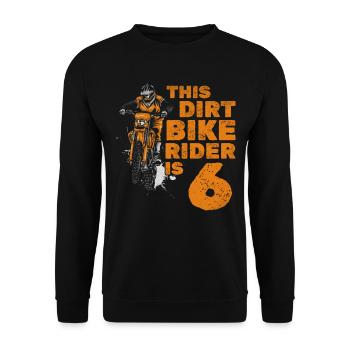 Ce petit pilote de dirt bike est motocross pour le 6ème siècle. - Sweat-shirt Unisexe - noir - Devant - Alina (178cm) & Michal (187cm)