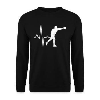 Boxen Herzschlag - Unisex Pullover - Schwarz - Vorne - Alina (178cm) & Michal (187cm)
