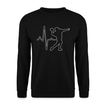 Football Heartbeat - Unisex Sweatshirt - black - Front - Alina (178cm) & Michal (187cm)