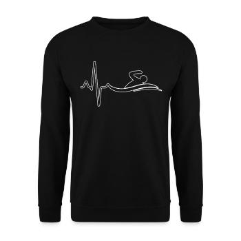 Natation Heartbeat - Sweat-shirt Unisexe - noir - Devant - Alina (178cm) & Michal (187cm)